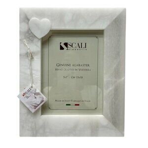 Scali Alabastro 5X7 Genuine Alabaster Frame Heart Accent Italian Handcrafted New